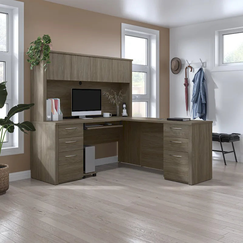 6-drawer L-Shaped Workstation Desk Kit