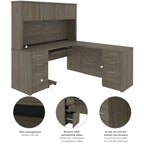 6-drawer L-Shaped Workstation Desk Kit