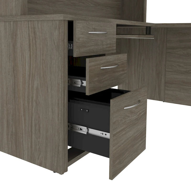 6-drawer L-Shaped Workstation Desk Kit