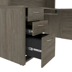 6-drawer L-Shaped Workstation Desk Kit