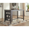 Rectangular Counter Height Dining Table with Storage - Gray