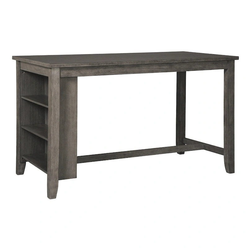 Rectangular Counter Height Dining Table with Storage - Gray