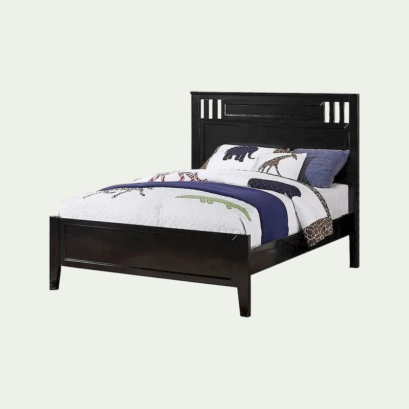 Appealing Full Bed Wooden Finish Black