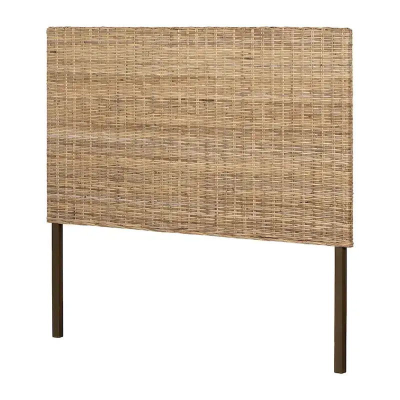Rattan Headboard with Wall-Mount Anchor Pieces