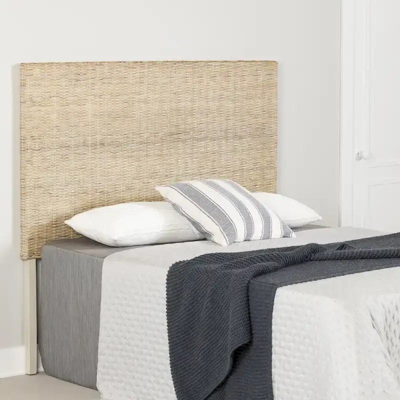 Rattan Headboard with Wall-Mount Anchor Pieces