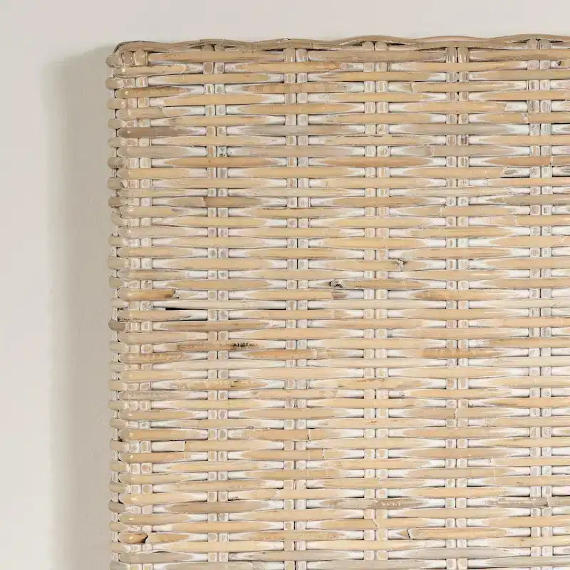 Rattan Headboard with Wall-Mount Anchor Pieces