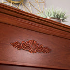 70-inch Mahogany Electric Fireplace with Bookshelves