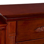 70-inch Mahogany Electric Fireplace with Bookshelves