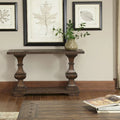 Brown Sofa Table with Heavy Oak Planked Top