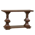 Brown Sofa Table with Heavy Oak Planked Top
