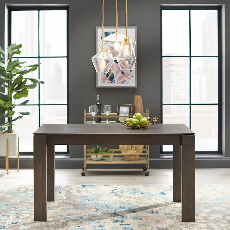 Rustic Grey Dining Table with Rubberwood Legs
