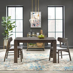 Rustic Grey Dining Table with Rubberwood Legs