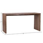 60-inch Rectangular Reclaimed Teak Waterfall Writing Desk