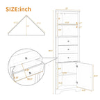 Cabinet with 3 Drawers and Adjustable Shelves for Bathroom,
