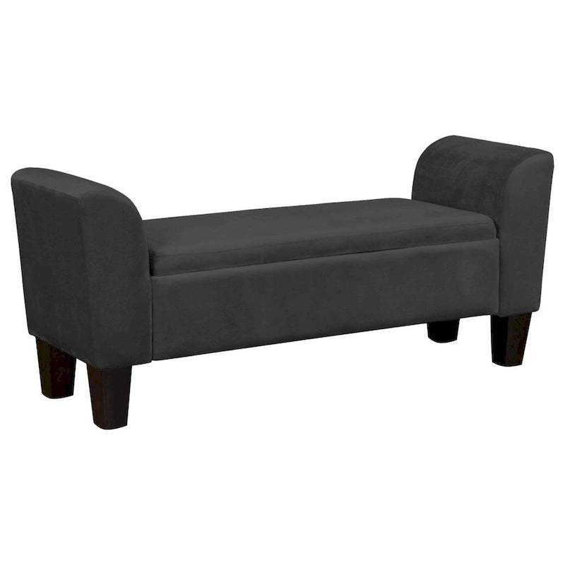 55-inch Accent Storage Bench with Performance Velvet Upholstery, Black