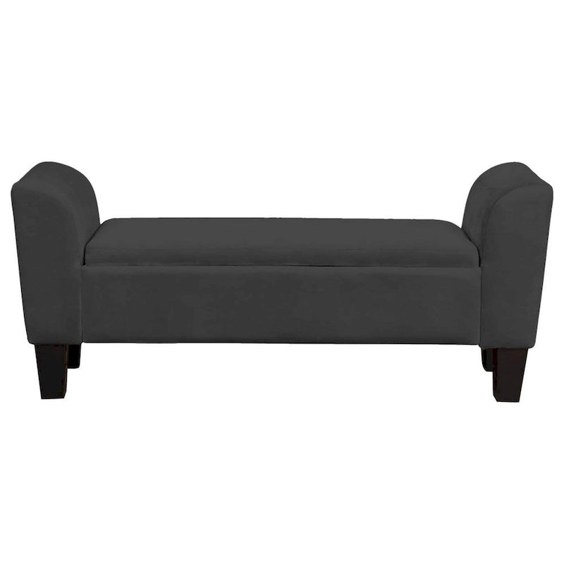 55-inch Accent Storage Bench with Performance Velvet Upholstery, Black