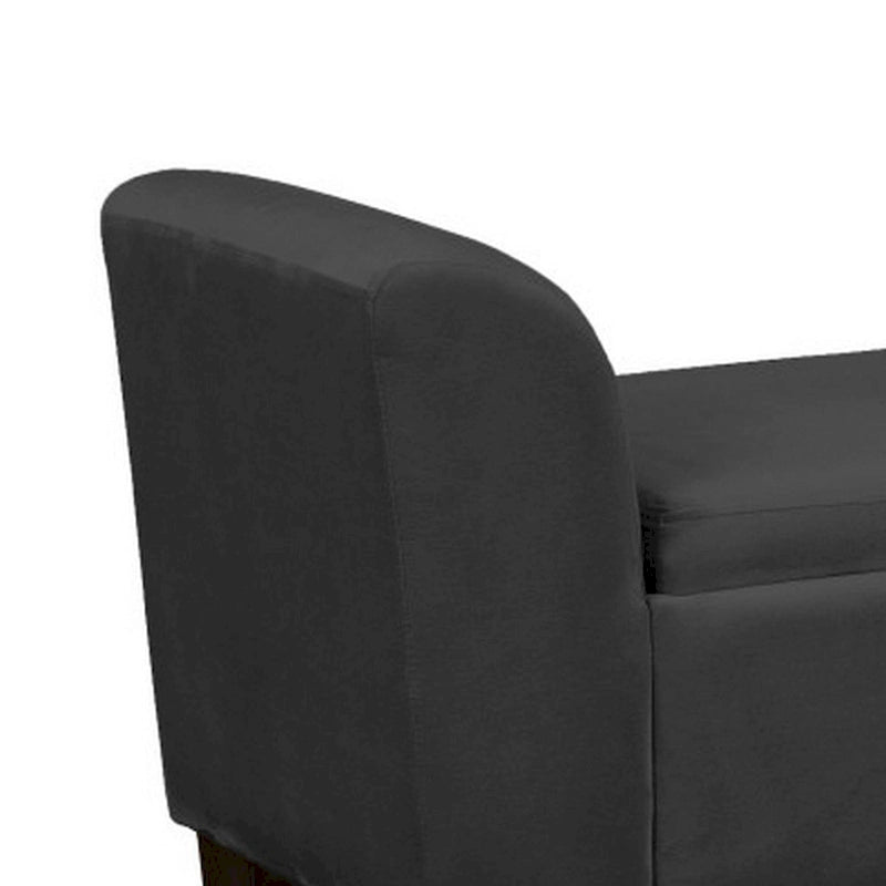 55-inch Accent Storage Bench with Performance Velvet Upholstery, Black