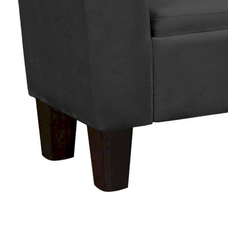 55-inch Accent Storage Bench with Performance Velvet Upholstery, Black