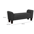 55-inch Accent Storage Bench with Performance Velvet Upholstery, Black