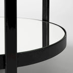 Black Metal Frame Two-Tier with Glass Shelves Bar Cart