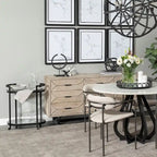 Black Metal Frame Two-Tier with Glass Shelves Bar Cart