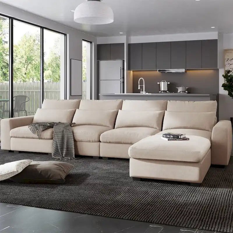 Convertible Sofa Couch with Reversible Chaise