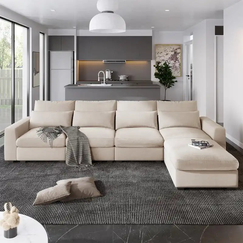 Convertible Sofa Couch with Reversible Chaise