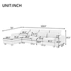 Convertible Sofa Couch with Reversible Chaise