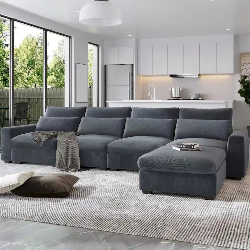 Convertible Sofa Couch with Reversible Chaise