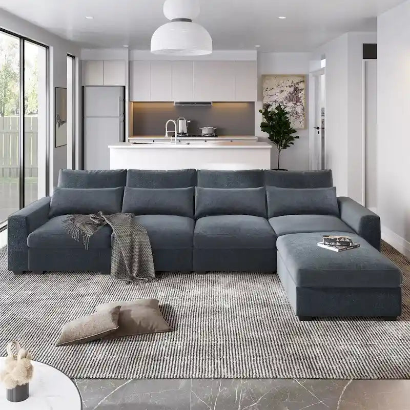 Convertible Sofa Couch with Reversible Chaise