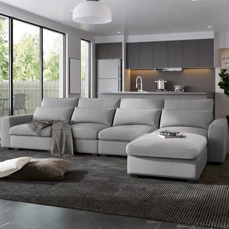Convertible Sofa Couch with Reversible Chaise