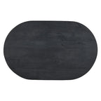 38 Inch Coffee Table, Oblong Mango Wood Top with a Modern Ball Leg