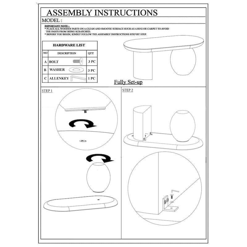 38 Inch Coffee Table, Oblong Mango Wood Top with a Modern Ball Leg