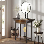 Bamboo Console Table with Drawer, 32 x 13 x 33 Inches