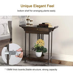 Bamboo Console Table with Drawer, 32 x 13 x 33 Inches