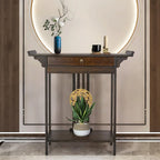 Bamboo Console Table with Drawer, 32 x 13 x 33 Inches