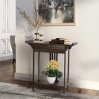 Bamboo Console Table with Drawer, 32 x 13 x 33 Inches