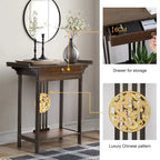 Bamboo Console Table with Drawer, 32 x 13 x 33 Inches