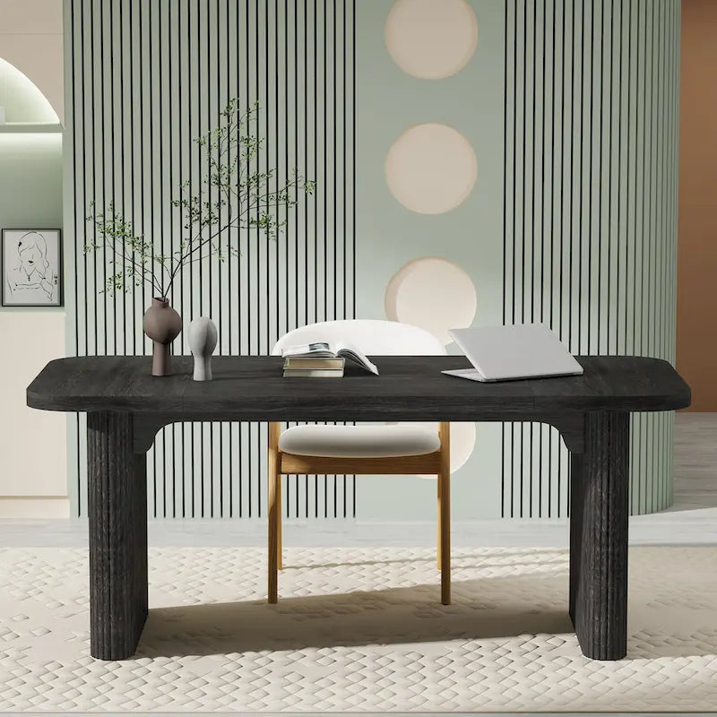 62.99 W Modern Executive Desk Simple Computer Desk with Engineered Wood Top and Legs