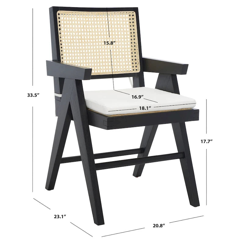 Couture Maiju Rattan Arm Chair - 21 In. W x 23 In. D x 34 In. H - 21Wx23Dx34H