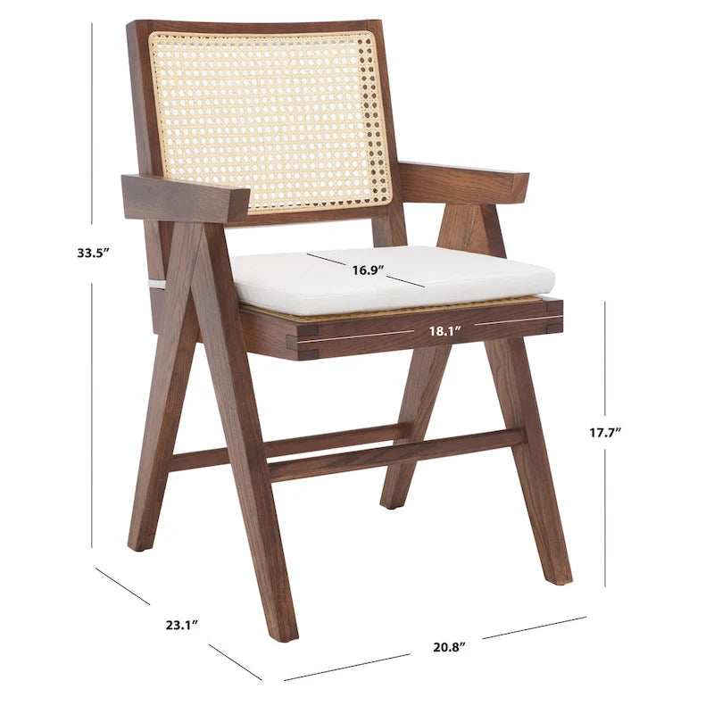 Couture Maiju Rattan Arm Chair - 21 In. W x 23 In. D x 34 In. H - 21Wx23Dx34H