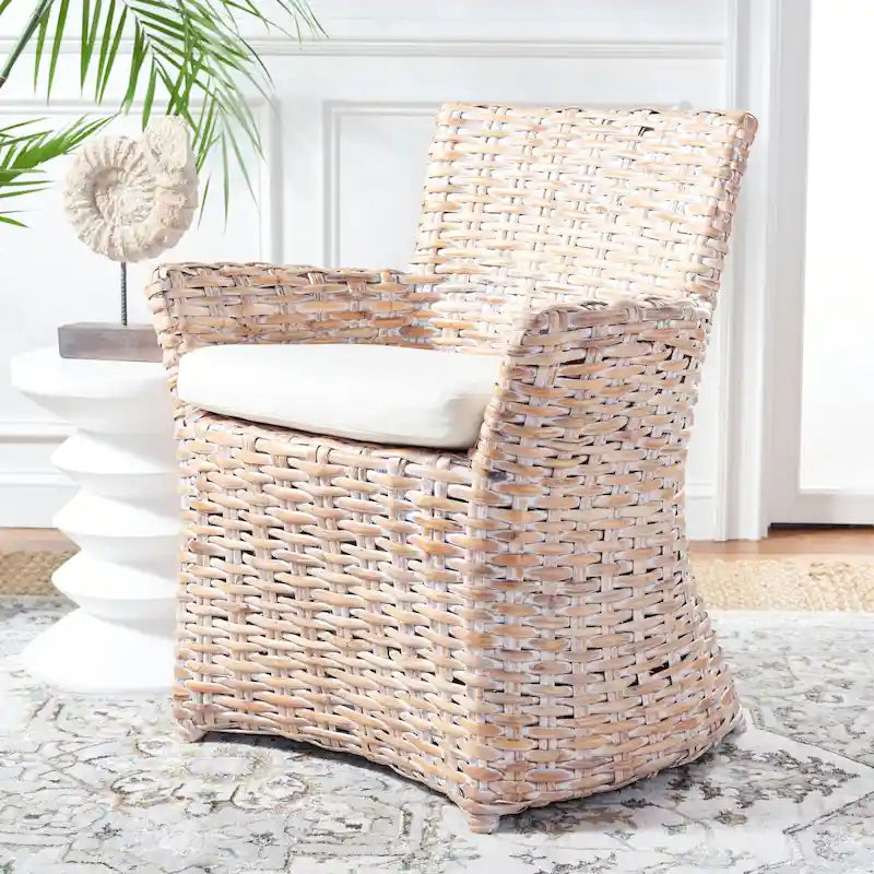 Wicker Washed Out Grey Armchair - 28 W X 24 D X 33 H - 28Wx24Dx33H