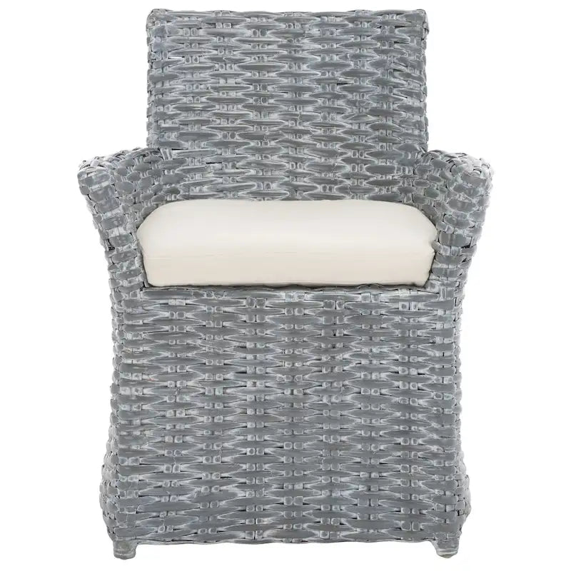 Wicker Washed Out Grey Armchair - 28 W X 24 D X 33 H - 28Wx24Dx33H