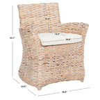 Wicker Washed Out Grey Armchair - 28 W X 24 D X 33 H - 28Wx24Dx33H