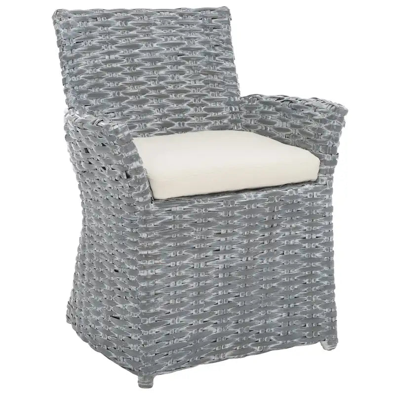 Wicker Washed Out Grey Armchair - 28 W X 24 D X 33 H - 28Wx24Dx33H