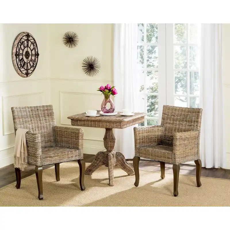 Natural Dining Chair Set of 2, 23 x 24.4 x 34 Inches