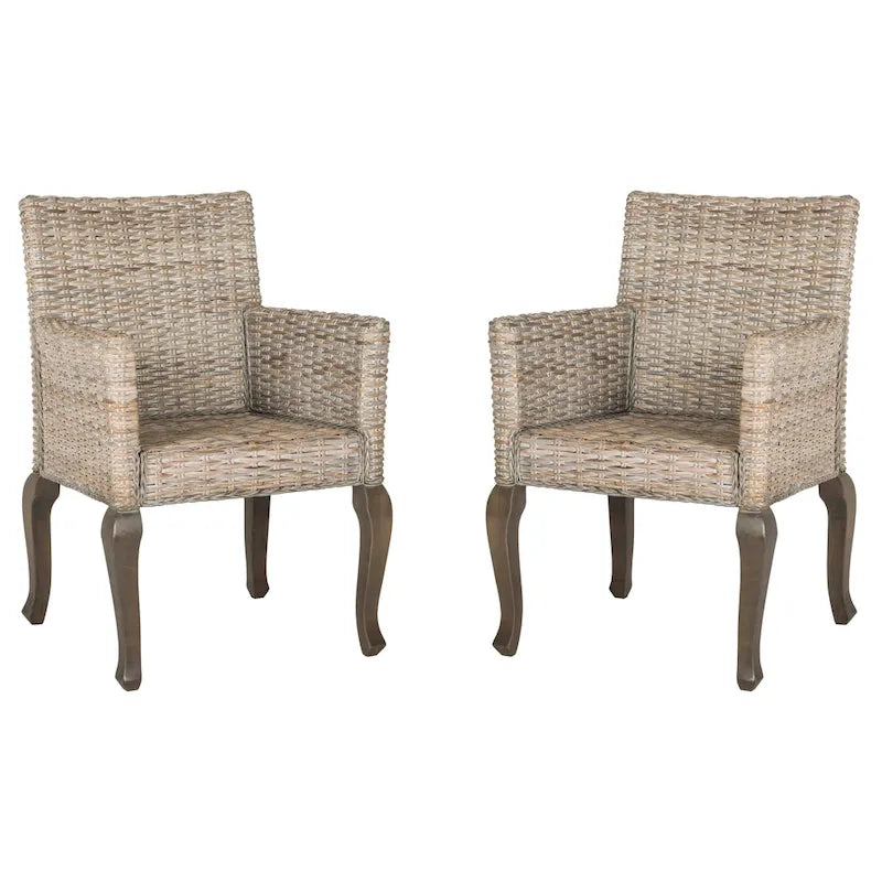 Natural Dining Chair Set of 2, 23 x 24.4 x 34 Inches