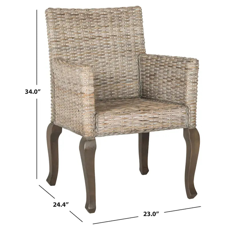 Natural Dining Chair Set of 2, 23 x 24.4 x 34 Inches