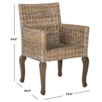Natural Dining Chair Set of 2, 23 x 24.4 x 34 Inches