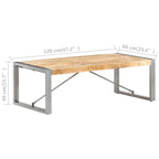 Rough Mango Wood Coffee Table, 47.2 x 23.6 x 15.7 Inches